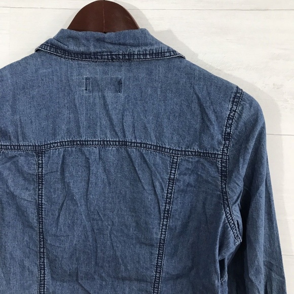 Ci Sono Chambray Embroidered Button Up Blouse - Picture 6 of 6